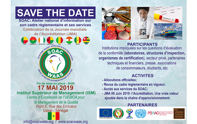 WAAS - SAVE THE DATE: national information workshop on the regulatory framework and its services in Senegal