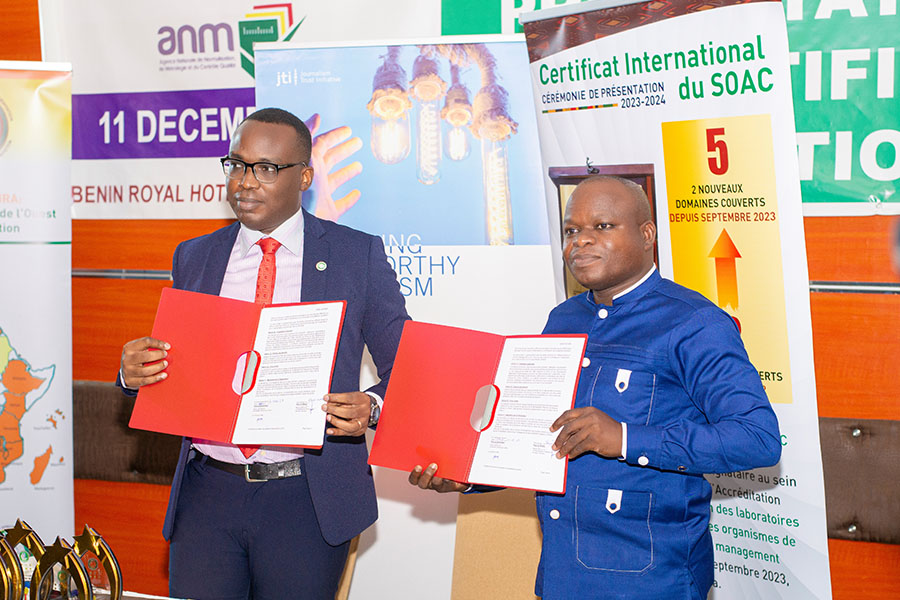 SOAC  : Présentation du certificat international AFRAC – ILAC le 11 décembre à Cotonou Bénin 